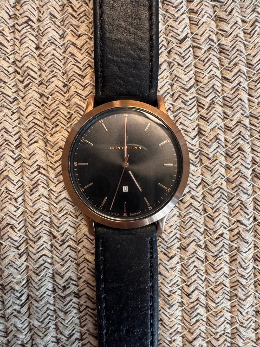Lilienthal Berlin Huxley - Bronze and Black Leather Men’s Watch